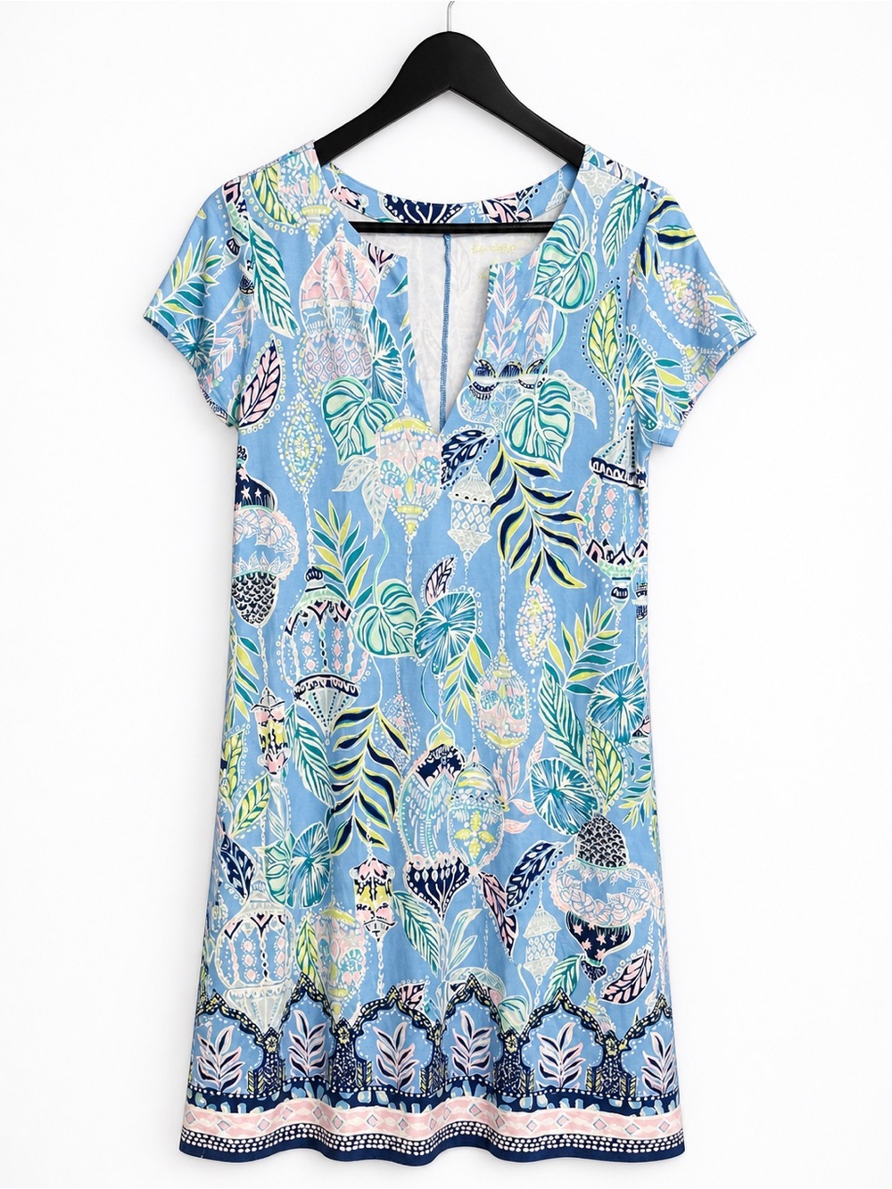 Lilly Pulitzer UPF 50+ Sophiletta Floral Dress-Blue Peri Lapis Lanterns - Picture 4 of 8
